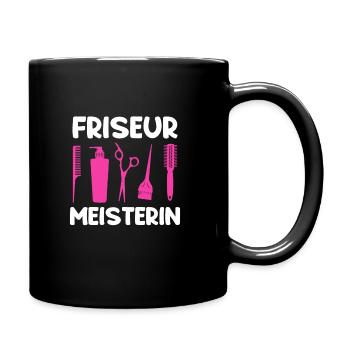 Friseur Meisterin Meisterprüfung bestanden - Tasse einfarbig - Schwarz - Rechts