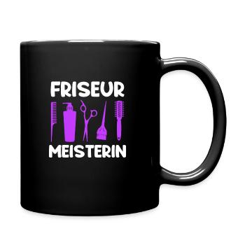 Friseur Meisterin Meister - Tasse einfarbig - Schwarz - Rechts