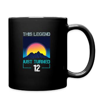 12th Birthday Years Old Vaporwave Gift - Full Colour Mug - black - Right
