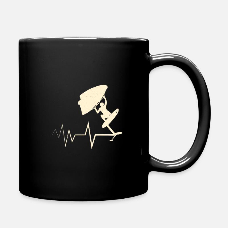 Wing Surf Heartbeat Wing Foiler Heart Wing Foil - Full Colour Mug - black