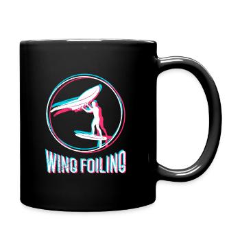 Wing Foiling Wing Surf Wing Foiler - Full Colour Mug - black - Right