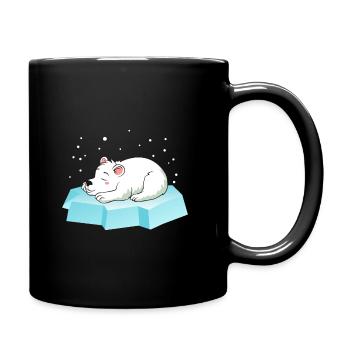Ours polaire endormi - Mug uni - noir - Droite
