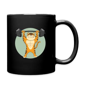 Gym Tiger - Tasse einfarbig - Schwarz - Rechts