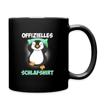 Pinguin Schlafshirt offizielles Schlaf - Tasse einfarbig - Schwarz - Rechts