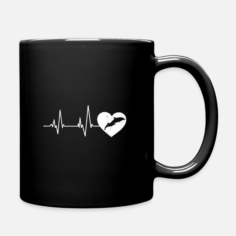 Delphine Herzschlag Delphin - Tasse einfarbig - Schwarz
