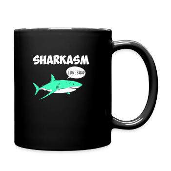 Sharkasm Sarcasme Requin Ironie Végétarien - Mug uni - noir - Droite