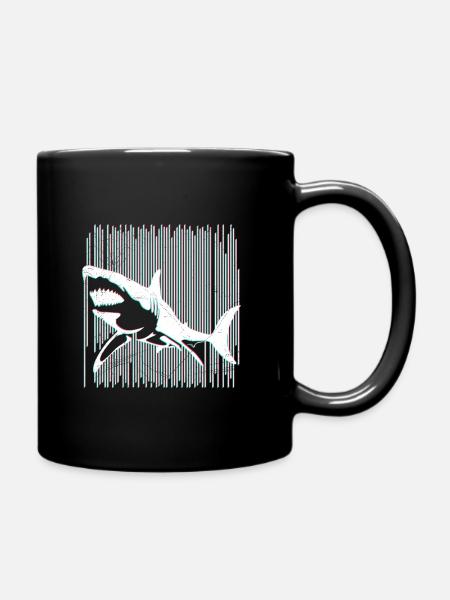 Hai weißer Hai Taucher Meeresbiologe - Tasse einfarbig - Schwarz