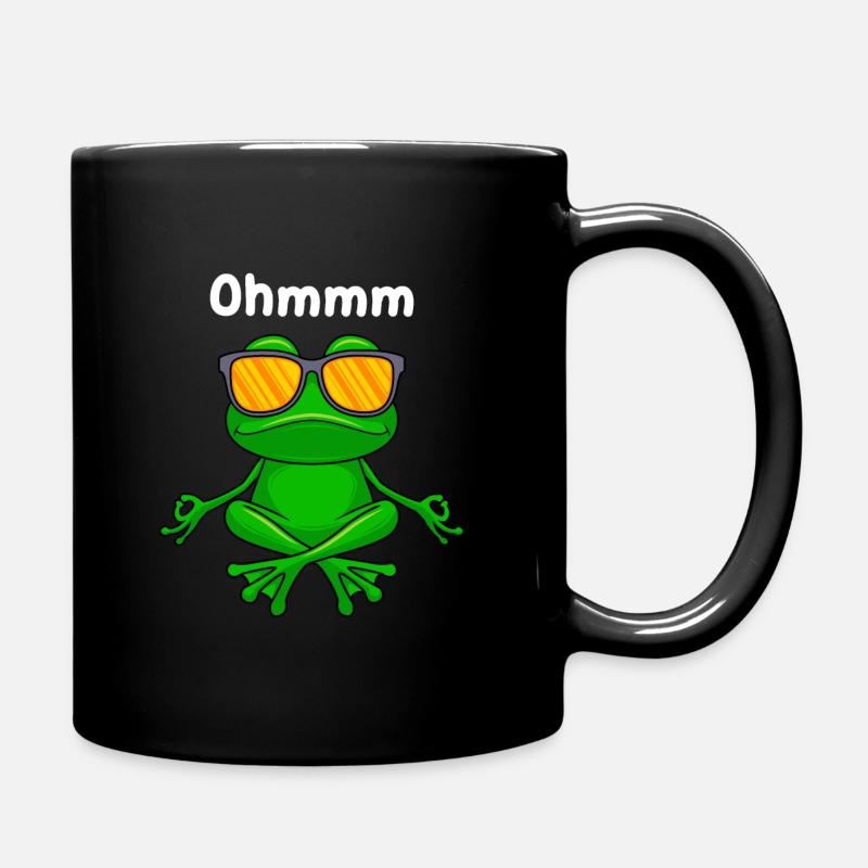 Ohmm lustiger Frosch mit Sonnenbrille - Tasse einfarbig - Schwarz