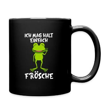 Ich mag halt einfach Frösche Kinder - Tasse einfarbig - Schwarz - Rechts
