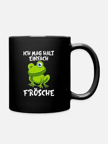 Ich mag halt einfach Frösche Kinder - Tasse einfarbig - Schwarz