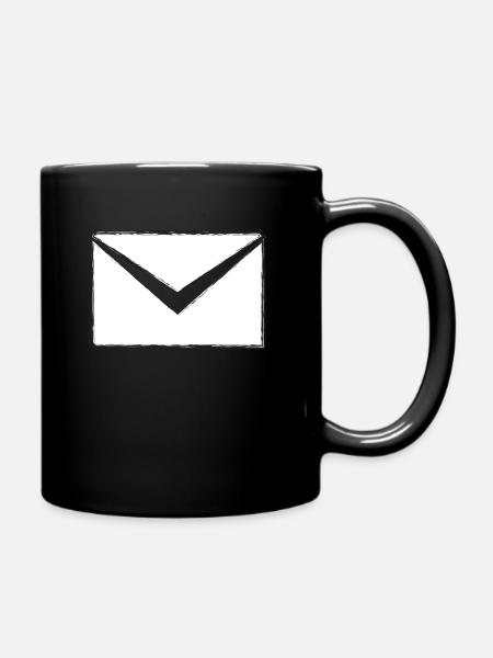 Briefumschlag - Tasse einfarbig - Schwarz