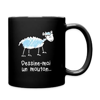 Dessine moi un mouton (Tshirt foncé) - Mug uni - noir - Droite