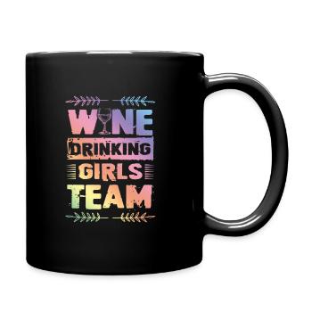 wine drinking girls - Tasse einfarbig - Schwarz - Rechts