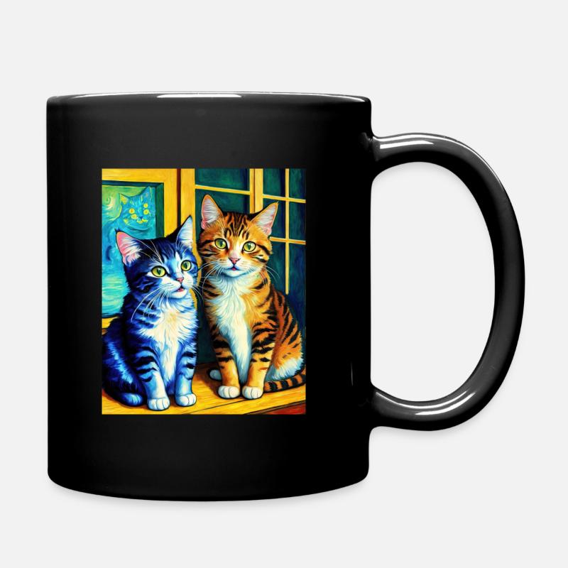 Surréaliste Impressionniste Chat Impressionnisme Chats Ar - Mug uni - noir