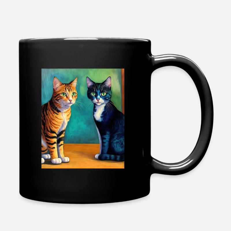 Surreale impressionistische Katze Impressionismus Katzen Ar - Tasse einfarbig - Schwarz