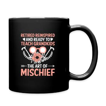 Retired Grandma Pensioner Pension Teacher Teach Re - Full Colour Mug - black - Right