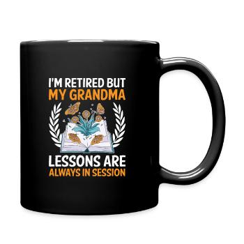 Retired Grandma Pensioner Pension Teacher Teach Re - Full Colour Mug - black - Right