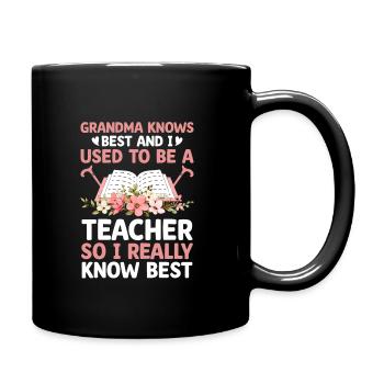 Retired Grandma Pensioner Pension Teacher Teach Re - Full Colour Mug - black - Right