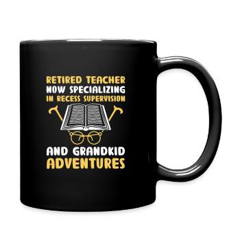 Retired Grandma Pensioner Pension Teacher Teach Re - Full Colour Mug - black - Right