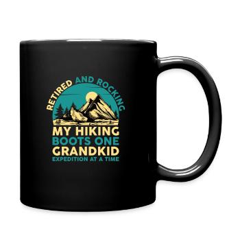 Hiking Retired Grandma Pensioner Pension Hiker Tre - Full Colour Mug - black - Right