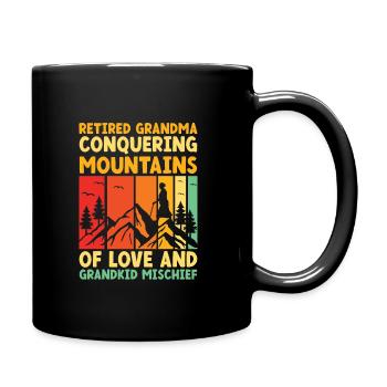 Hiking Retired Grandma Pensioner Pension Hiker Tre - Full Colour Mug - black - Right