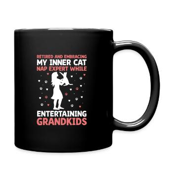 Amoureux des chats Grand-mère retraitée Retraité Propriétaire de chat Chat - Mug uni - noir - Droite