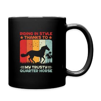 American Quarter Horse Equestrian Horse Lover Hors - Mug uni - noir - Droite