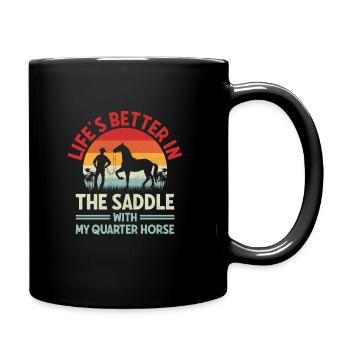 American Quarter Horse Equestrian Horse Lover Hors - Mug uni - noir - Droite