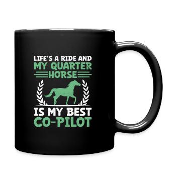 American Quarter Horse Equestrian Horse Lover Hors - Full Colour Mug - black - Right