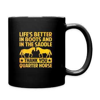 American Quarter Horse Equestrian Horse Lover Hors - Full Colour Mug - black - Right