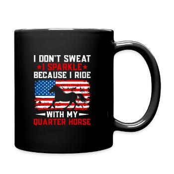 American Quarter Horse Reitpferd Liebhaber Hors - Tasse einfarbig - Schwarz - Rechts