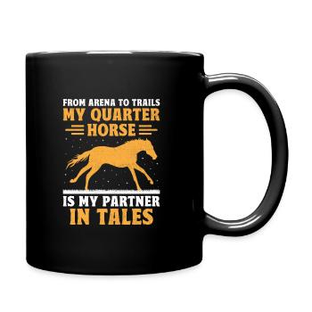 American Quarter Horse Reitpferd Liebhaber Hors - Tasse einfarbig - Schwarz - Rechts