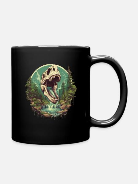 Dinosaurier Dino Fossil Carnivor Herbivor T-Rex - Tasse einfarbig - Schwarz
