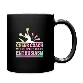 Cheerleading Coach Cheer Coach Cheerleader Cheer T - Full Colour Mug - black - Right