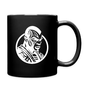 Tribal Boxer / Fighter Logo Tattoo Design - Mug uni - noir - Droite