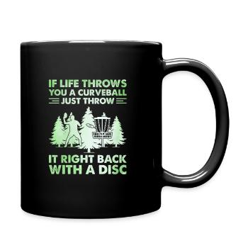 Disc Golf Player Disc Golfer Frisbee Player Par Pu - Tasse einfarbig - Schwarz - Rechts