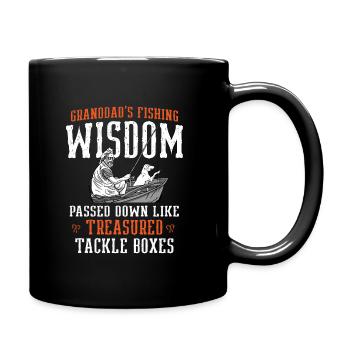 Angeln Großvater Großvater Fischer Enkel Lustig - Tasse einfarbig - Schwarz - Rechts