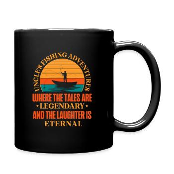 Fishing Uncle Fisherman Uncles Funny Fish Perfect - Full Colour Mug - black - Right