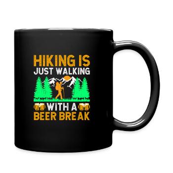 Hiking Hiker Nature Trekking Outdoor Mountaineerin - Full Colour Mug - black - Right