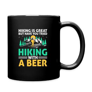 Wandern Wanderer Natur Trekking Outdoor Bergsteigerin - Tasse einfarbig - Schwarz - Rechts