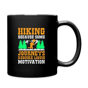 Wandern Wanderer Natur Trekking Outdoor Bergsteigerin - Tasse einfarbig - Schwarz - Rechts