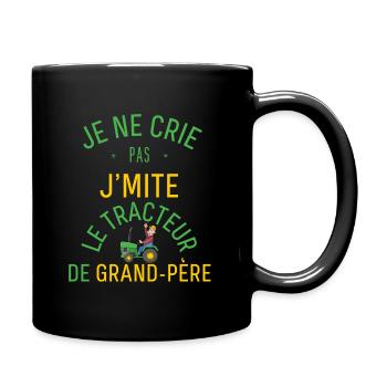 J'imite le Tracteur de Grand Père - Mug uni - noir - Droite