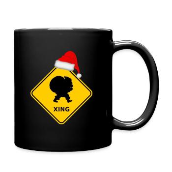 "Père Noël avec sac" / chapeau - Mug uni - noir - Droite