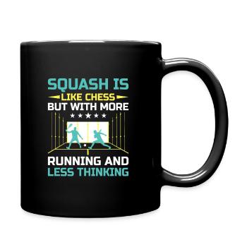 Squashspieler Squash-Tennisspieler Raquetball-Spor - Tasse einfarbig - Schwarz - Rechts