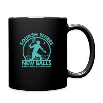 Squash Player Squash Tennis Player Raquetball Spor - Full Colour Mug - black - Right