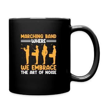 Marching Band Sayings Funny Marching Instruments - Full Colour Mug - black - Right