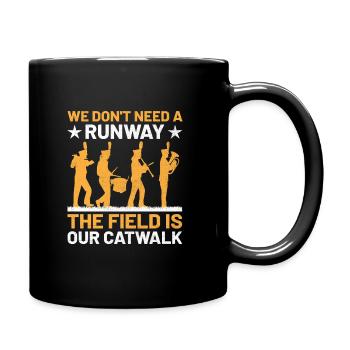 Marching Band Sayings Funny Marching Instruments - Full Colour Mug - black - Right