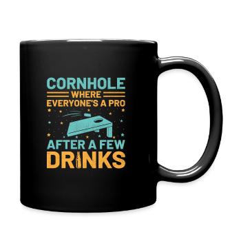 Cornhole Spieler Cornhole Sport Lustig Cornhole Be - Tasse einfarbig - Schwarz - Rechts