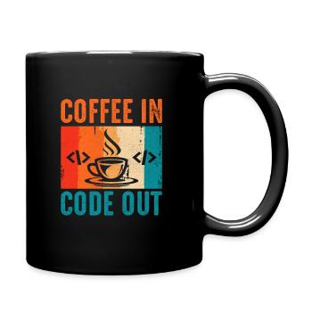 Coffee Coding Programmer Coder Developer Nerd Coff - Full Colour Mug - black - Right