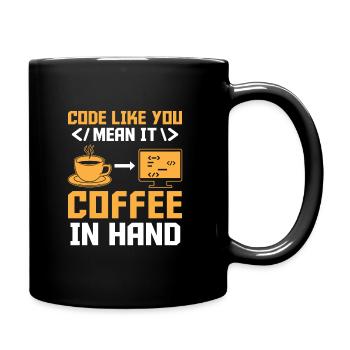 Coffee Coding Programmer Coder Developer Nerd Coff - Full Colour Mug - black - Right